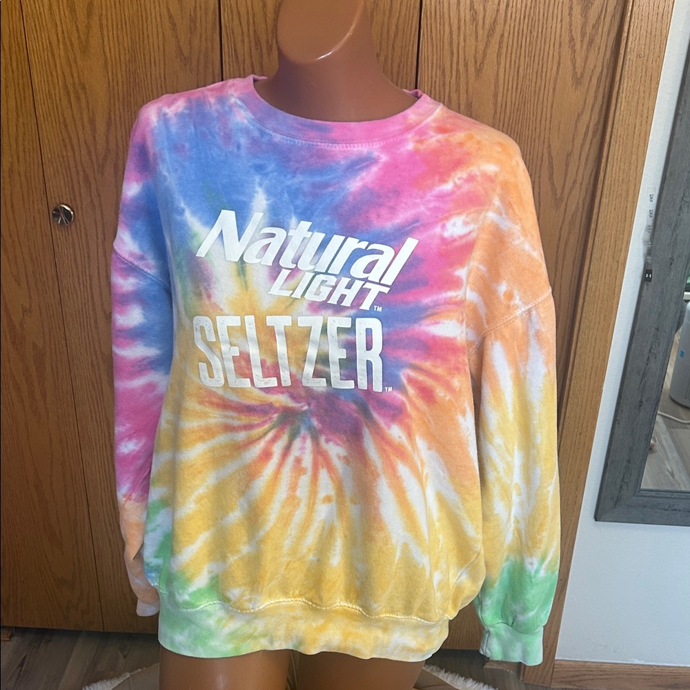 Natural Light Seltzer Tie-Dye Crewneck Sweatshirt - Multicolor